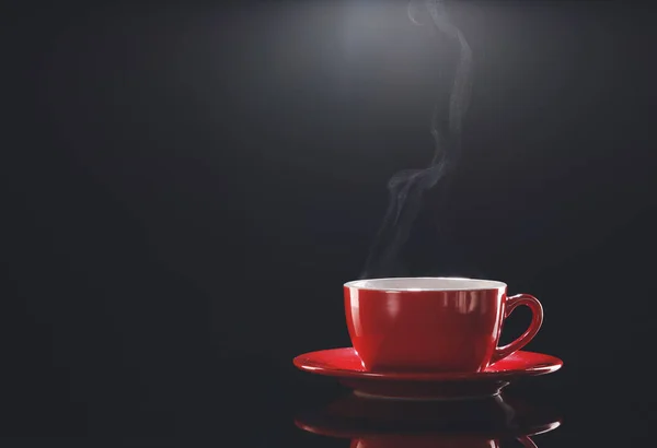 Taza Café Caliente Sobre Fondo Oscuro —  Fotos de Stock