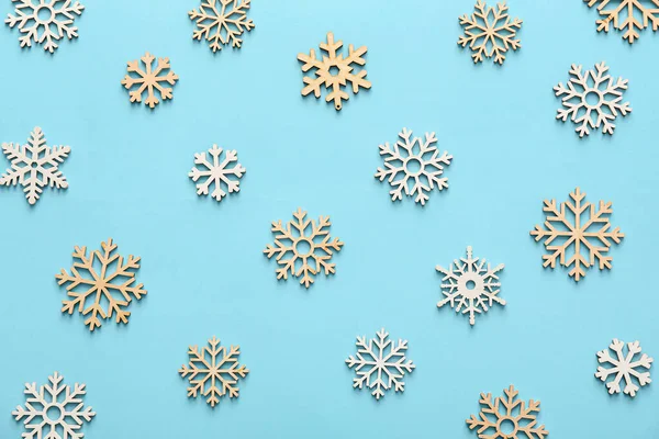 Beautiful Snowflakes Color Background — Stock Photo, Image