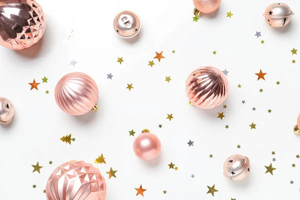 Beautiful Christmas Balls White Background — Stock Photo, Image