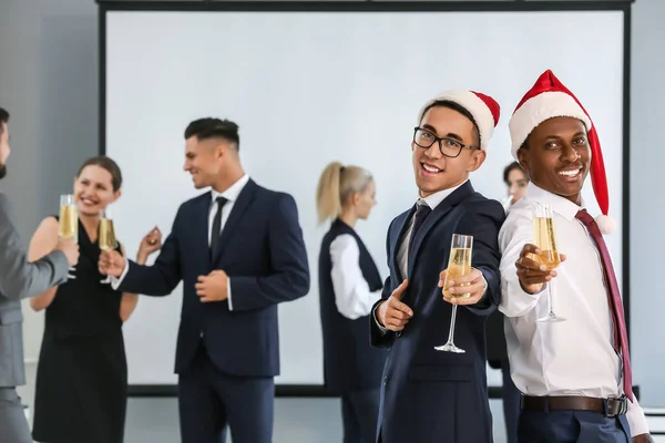 Young People Celebrating New Year Corporate Party Office — Stock Photo, Image