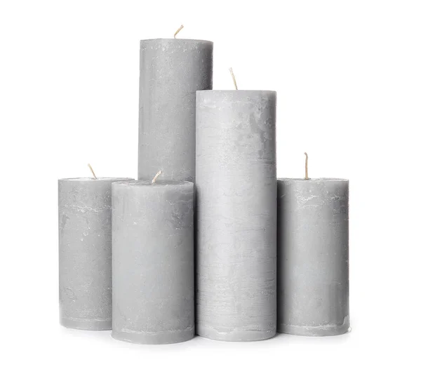 Wax Candles White Background — Stock Photo, Image