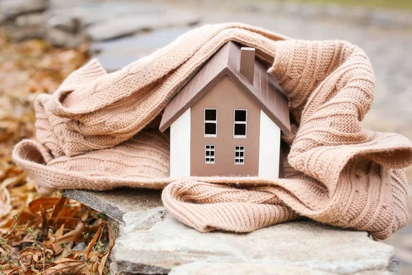 Figura Casa Xadrez Quente Livre Conceito Estação Aquecimento — Fotografia de Stock