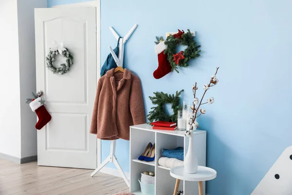 Interior Hallway Decorated Christmas — Stock Photo, Image