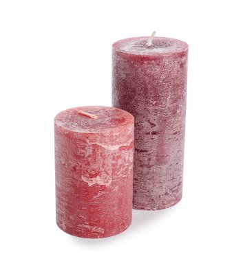 Beyaz arkaplanda mumlar