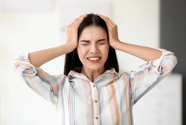 Stressed Young Businesswoman Office — Stock Photo, Image