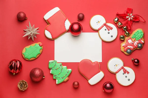 Mockup Von Schönen Weihnachtsgrußkarte — Stockfoto