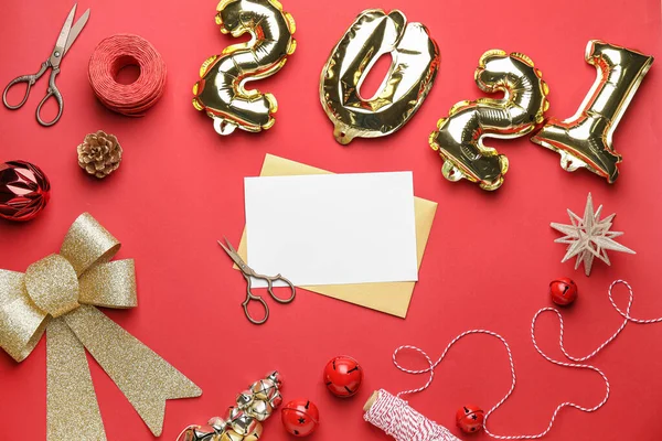 Mockup Beautiful New Year Greeting Card — Stock Photo, Image