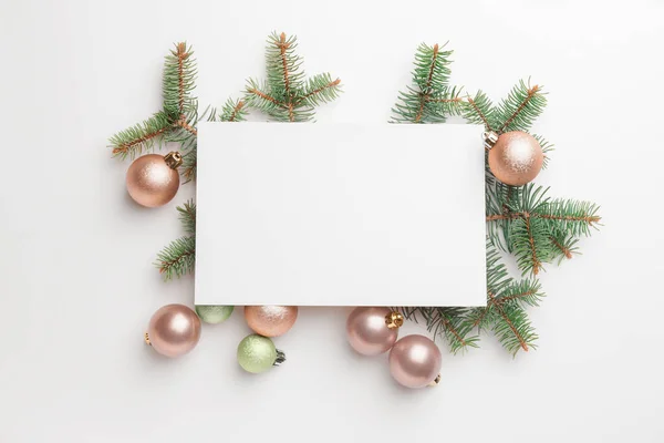 Mockup Von Schönen Weihnachtsgrußkarte — Stockfoto