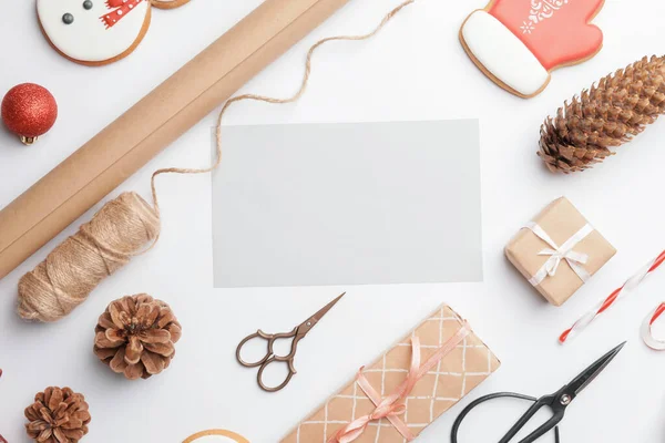 Mockup Beautiful Christmas Greeting Card — Stock Photo, Image