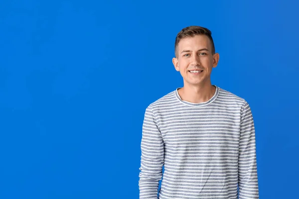 Young Man Color Background — Stock Photo, Image