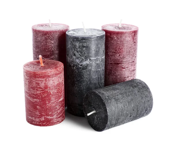 Wax Candles White Background — Stock Photo, Image