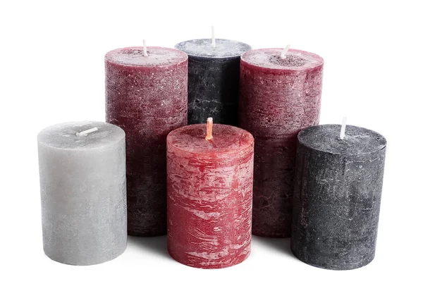 Wax Candles White Background — Stock Photo, Image