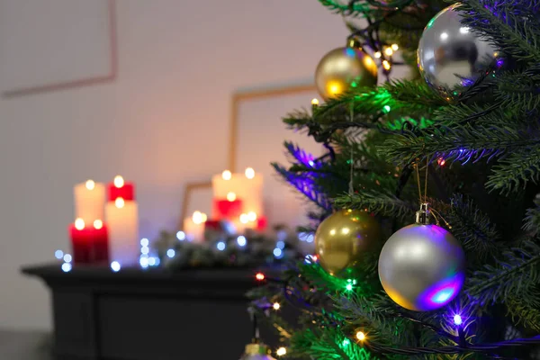 Beautiful Christmas Tree Interior Room — Stock Photo, Image