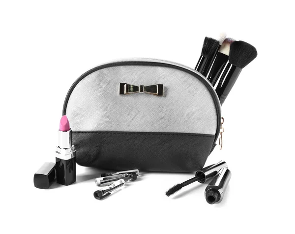 Makeup Bag Decorative Cosmetics White Background — Stock Photo, Image