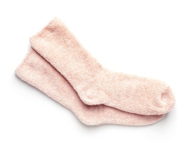 Beyaz arka planda sıcak çoraplar