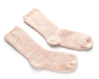 Beyaz arka planda sıcak çoraplar