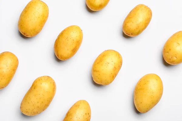 Raw Potatoes White Background — Stock Photo, Image