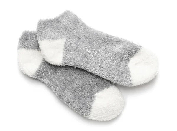 Ζεστές Κάλτσες Λευκό Φόντο — Φωτογραφία Αρχείου