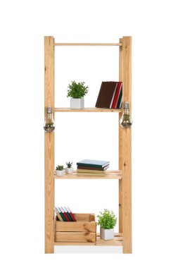 Beyaz arkaplanda modern raf birimi