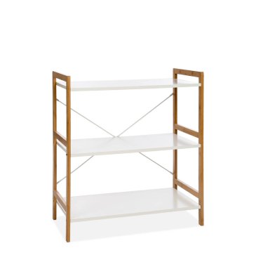 Beyaz arkaplanda modern boş raf birimi