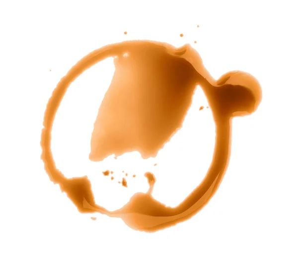 Kaffeefleck Auf Weißem Hintergrund — Stockfoto