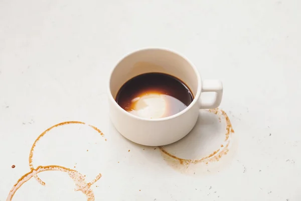 Cup Coffee Stain Light Background — Stock Photo, Image