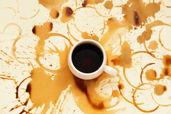 Tazza Macchia Caffè Sfondo Colore — Foto Stock