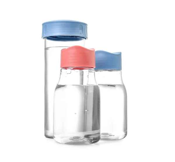 Бутылки Чистой Воды Белом Фоне — стоковое фото