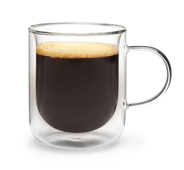 Beker Van Hete Espresso Witte Achtergrond — Stockfoto