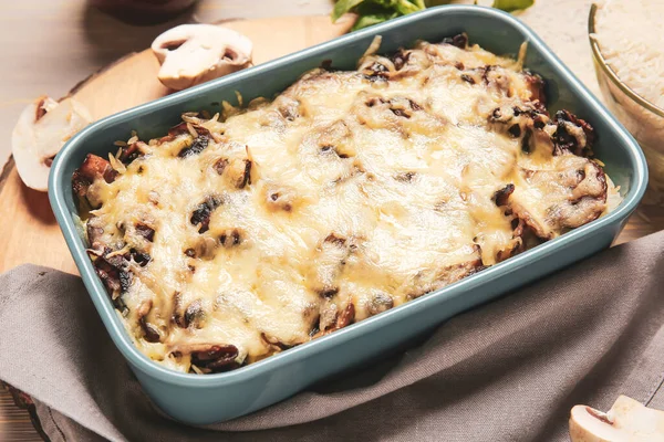 Baking Dish Tasty Rice Casserole Table — Stock Photo, Image