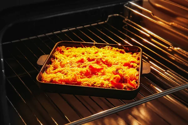 Cooking Rice Casserole Oven — Stock Photo, Image