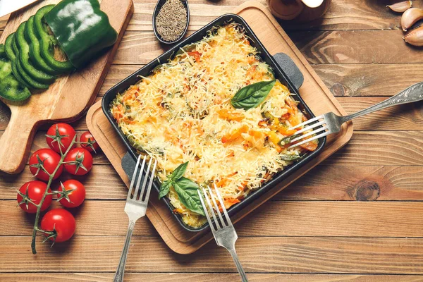 Baking Dish Tasty Rice Casserole Table — Stock Photo, Image