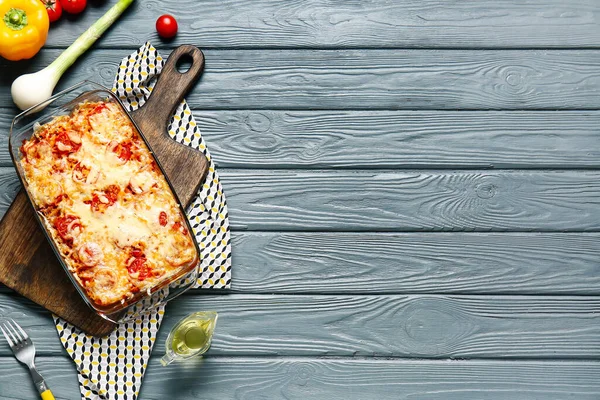 Baking Dish Tasty Rice Casserole Table — Stock Photo, Image