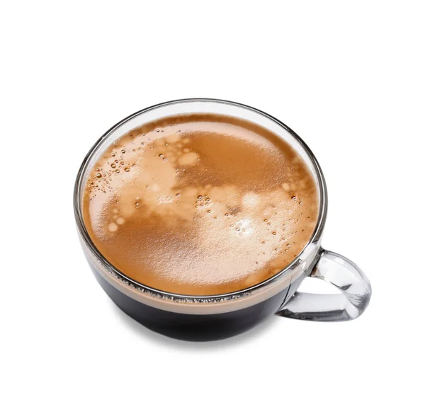 Kopp Med Varm Espresso Vit Bakgrund — Stockfoto