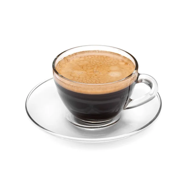Xícara Café Expresso Quente Fundo Branco — Fotografia de Stock