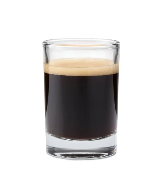 Glass Hot Espresso White Background — Stock Photo, Image