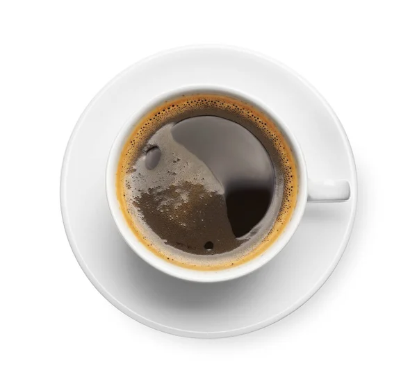Kopp Med Varm Espresso Vit Bakgrund — Stockfoto