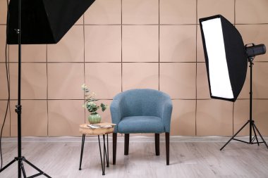 Modern Ekipmanlı Fotoğraf Stüdyosunun İçi