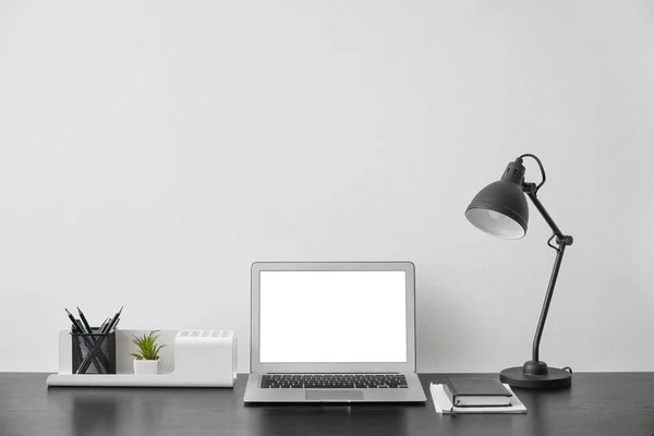 Comfortable Workplace Modern Laptop Office — Stock Photo, Image