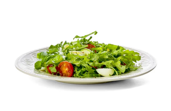 Beyaz Arka Planda Lezzetli Roka Salatası — Stok fotoğraf