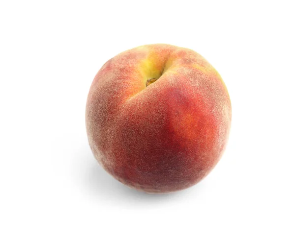 白色背景的甜成熟桃子 — 图库照片