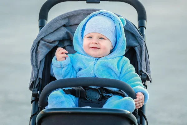 Cute Funny Baby Stroller Outdoors — Stock Photo, Image