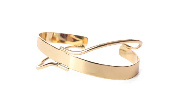Schöne Goldene Armband Auf Weißem Hintergrund — Stockfoto