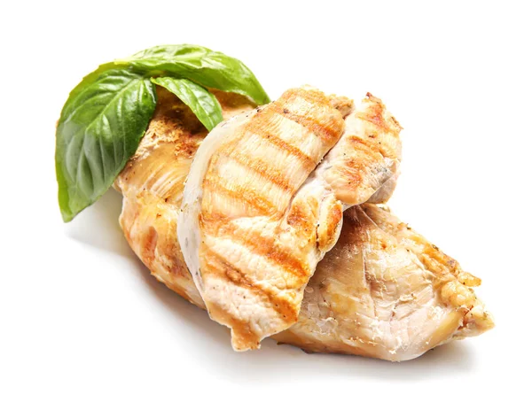 Cooked Chicken Fillet White Background — Stock Photo, Image