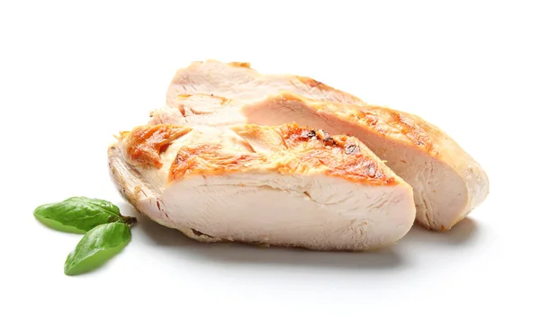 Cooked Chicken Fillet White Background — Stock Photo, Image