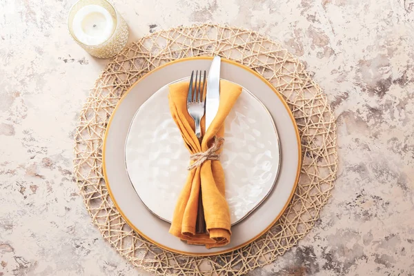 Beautiful Table Setting Light Background — Stock Photo, Image