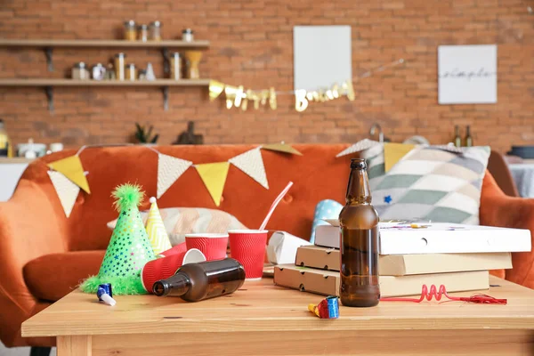 Interior Messy Room Party — Stock Photo, Image