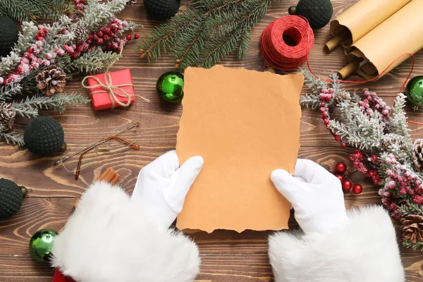 Carta Lectura Santa Claus Mesa — Foto de Stock