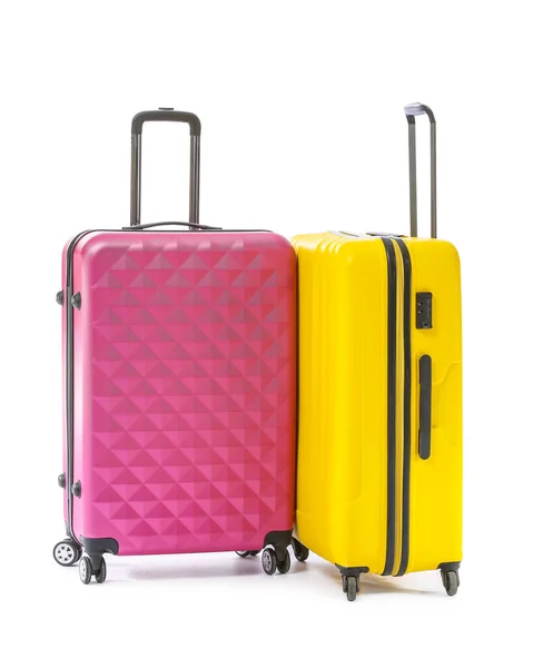 Packed Suitcases White Background — Stock Photo, Image