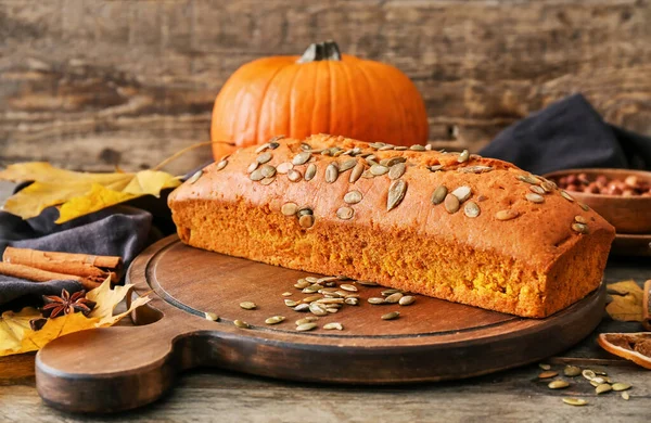 Torta Abóbora Saborosa Mesa — Fotografia de Stock